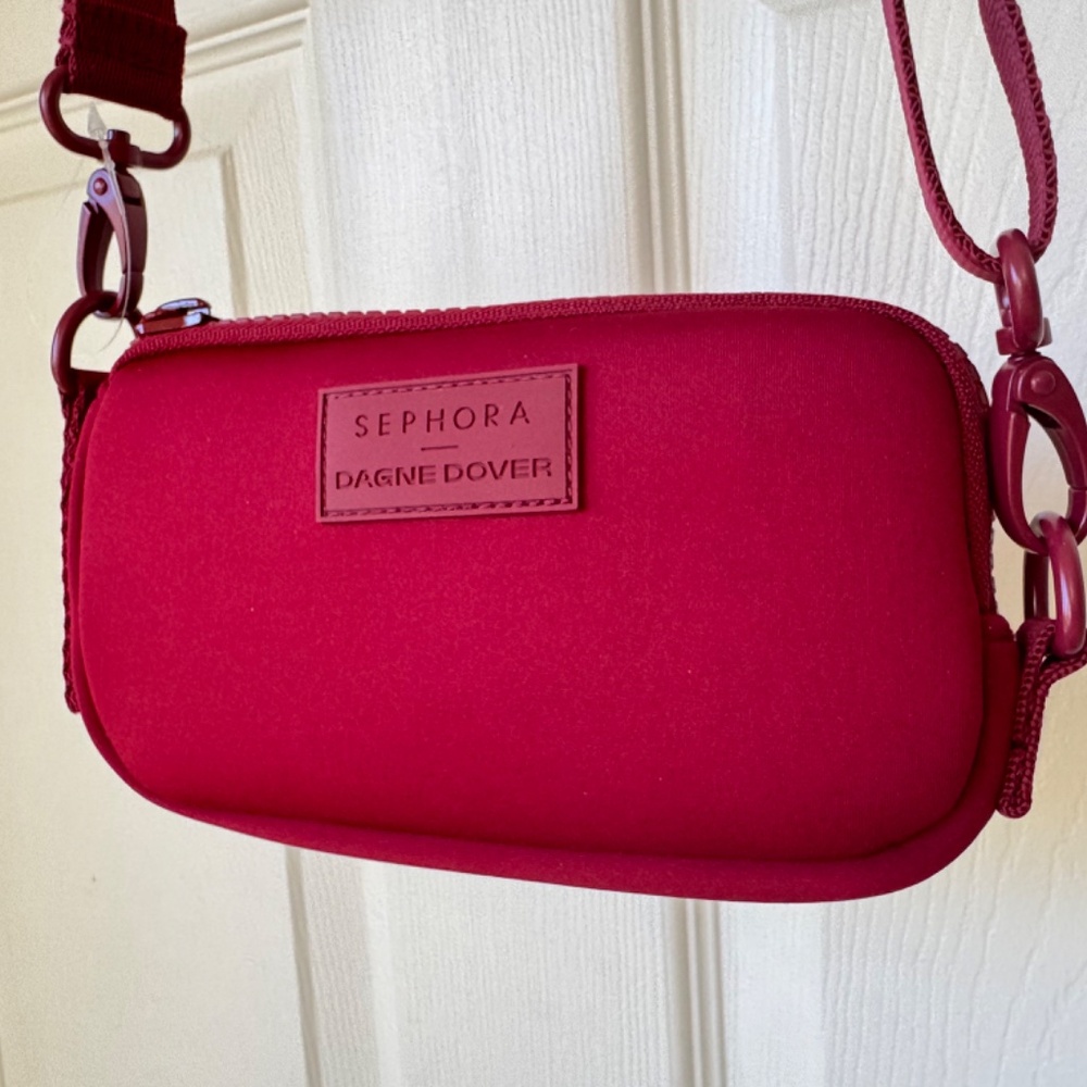 NEW Sephora x Dagne Dover Neoprene Crossbody Bag Burgundy